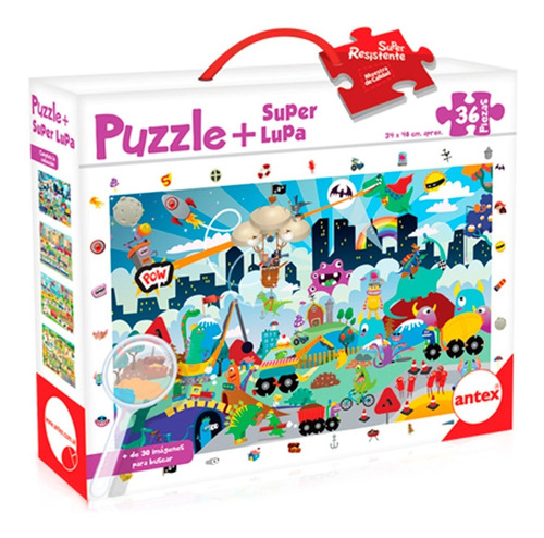 Puzzle 36 Piezas Grandes + Lupa - Rompecabezas Niños 