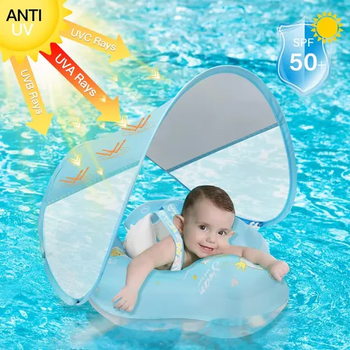 Flotador Para Bebé De 6 Meses A 4 Años Con Sombrilla UPF 50+ – Asiento Inflable Para Piscina Y Playa