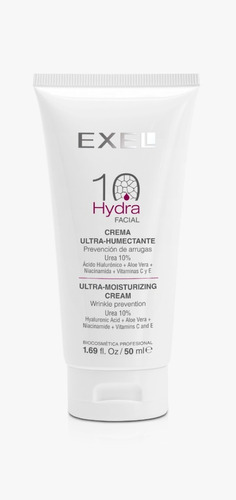 Hydra 10 Crema Facial Ultra Humectante Exel, Urea, Aloe Vera