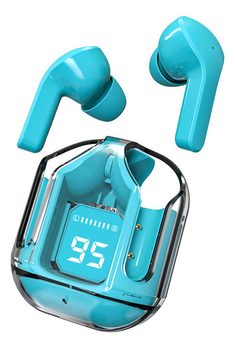 Audífonos in-ear gamer inalámbricos Achoice TWS B35 B35 celeste con luz  celeste LED