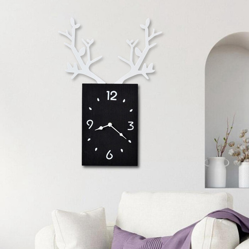 Reloj De Pared De Madera Minimalista, Diseño Elegante Negro
