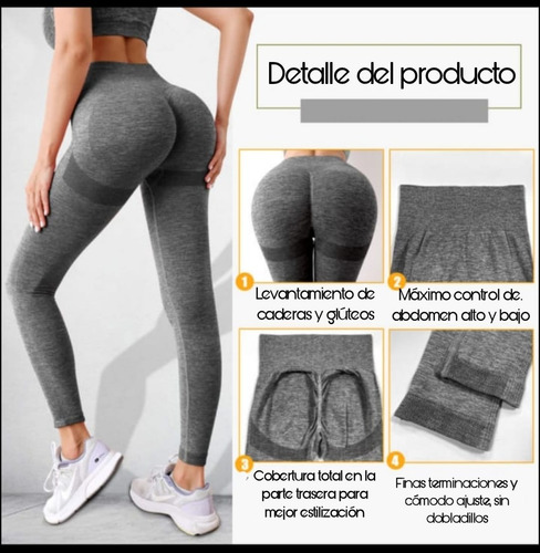Pack 3 Leggins Calza Push Up Elasticada Gym Yoga Deportiva