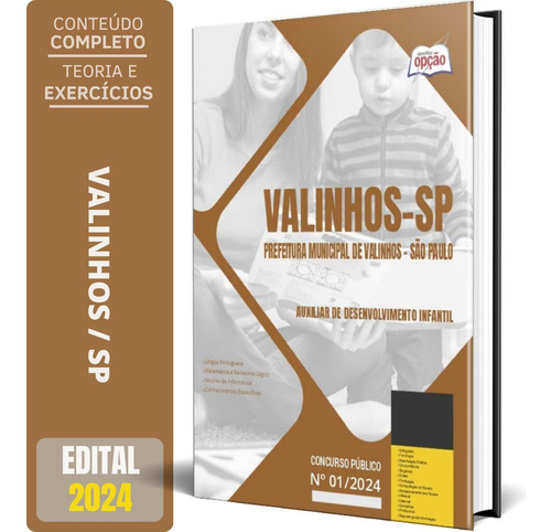 Apostila Valinhos Sp 2024 Auxiliar Desenvolvimento Infantil