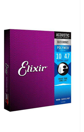 Cuerdas Elixir Para Electroacústica Polyweb 10/47