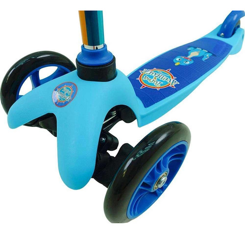 Patinete Dino Com Pelúcia Unitoys 3 Rodas Ref.1798 - Azul