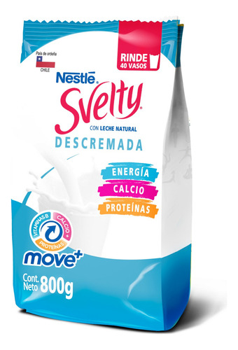 Leche En Polvo Svelty® Move+ Descremada Bolsa 800g