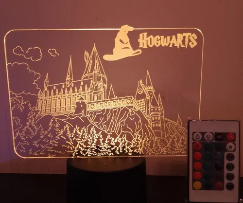 Lampara Led 3d Castillo Hogwarts Harry Potter Con Control