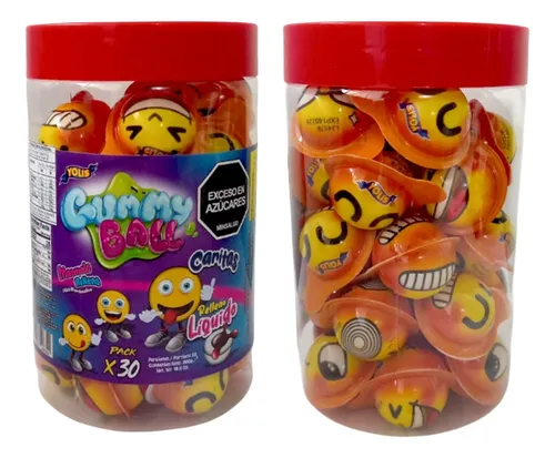 Dulces Gomitas Gummy Ball Caritas Caras Bombonera X60unds