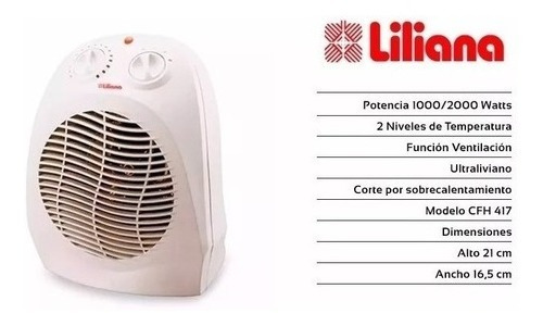 Caloventor eléctrico Liliana CFH417 blanco 220V-240V