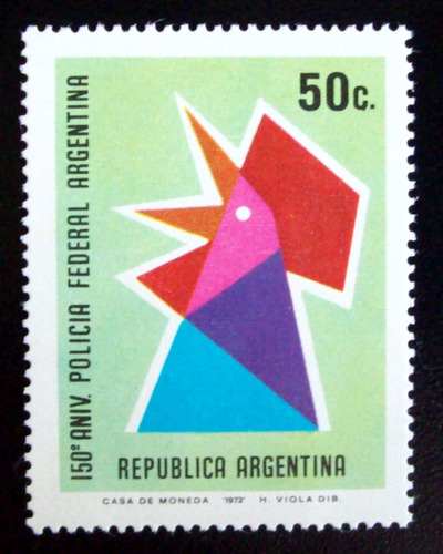 Argentina, Sello Gj 1603 Policía Federal 1973 Mint L5012