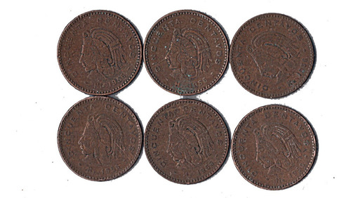 Moneda Antigua 50  Centavos Cobre Cuauhtemoc  1956  Lote