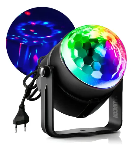 Mini Globo Jogo De Luz Bola Giratorio Festa Balada Dj Led Rgb Colorido Com Controle Remoto Pisca Conforme Ritmo Da Musica Projetor Bola Maluca Discoteca Globinho Rotativo Eventos Art Light