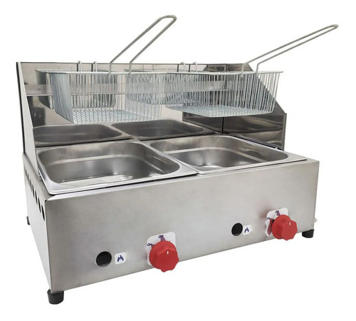 Fritadeira Fritura Inox Batata Frita Salgadinho Salgado Gás