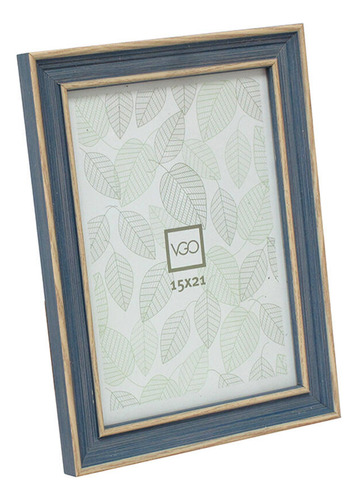 Marco Simil Madera Combinado Celeste 10x15 Cm