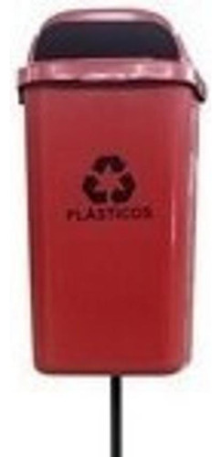 Cesto Individual Para Coleta Seletiva De 50 Litros Com Poste