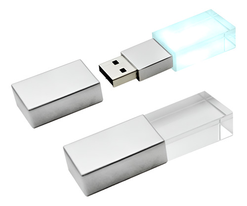 Usb Cristal 32gb Led Rojo Kit 50 Pza