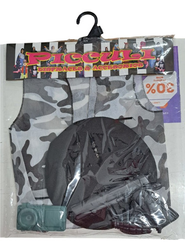 Disfraz Set Camuflado Militar Niños Chaleco Halloween