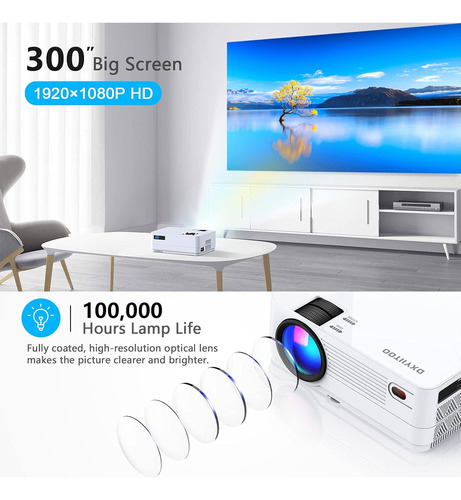 Proyector Nativo 1080p Con Wifi Y Bluetooth Bidireccional, C