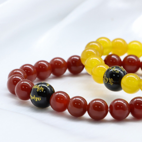 Pulsera De Cuentas De Cristal Y Pulsera Tejida A Mano 3 Piez