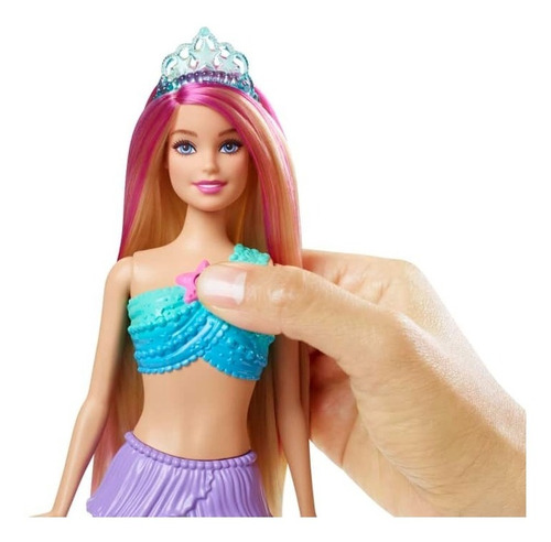 Imagen 2 de 5 de Barbie Sirena Con Luces Hdj35 Mattel Bestoys