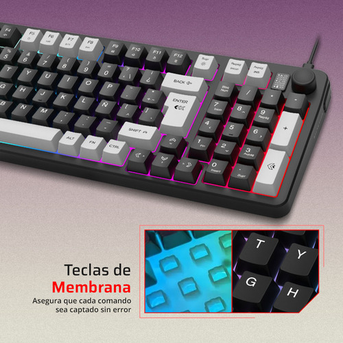Combo Gamer 2 En 1 Alámbrico Squad Conquest Kg515 Alámbrico Mouse Blanco Teclado Blanco