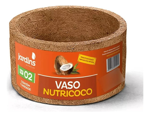 Kit Vaso Nutricoco Xaxim Fibra De Coco N2 Completo 2 Und