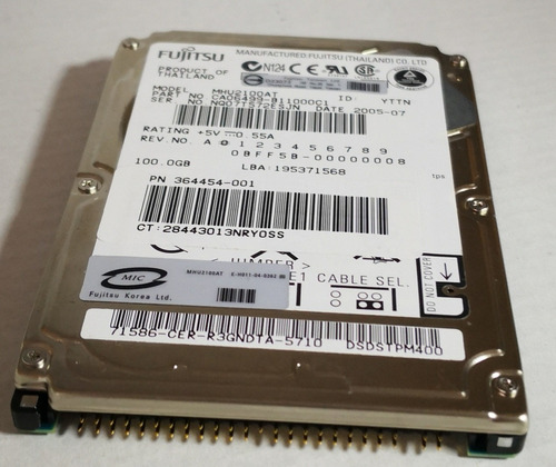 Disco Duro 2.5  Ide 100 Gb Fujitsu Mhu2100at