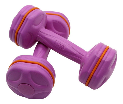1 Pza Pesas Mancuernas 1 Kg Cemento Polimero Abs Gym Fitness Color Rosa