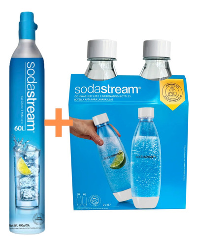 Cilindro Nuevo Sodastream + Twinpack Botellas 1l 