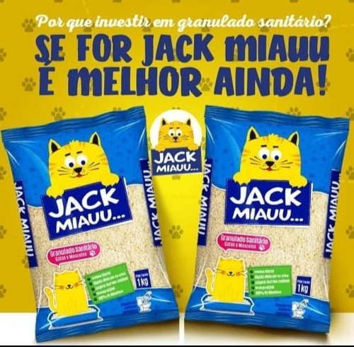 Kit 2 Areia Sanitária Mandioca Biodegradável Jack Miauu 1kg
