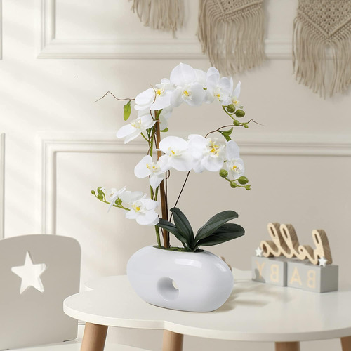 Orquídea Sintética, Flores Artificiales De Color Blanco, Orq