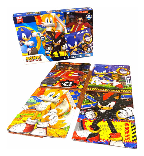 Rompecabezas Puzzle Sonic X4 48 Y 56 Piezas Tapimovil