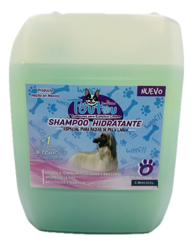 Shampoo Tou Tou Para Perro Hidratante 5lt