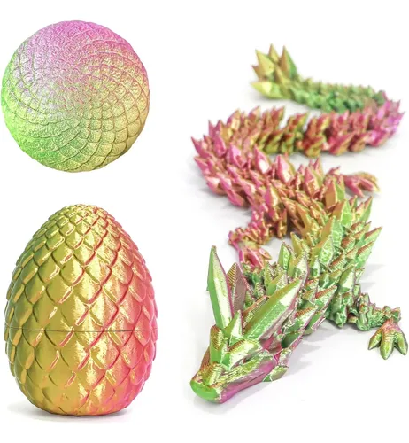 LENEDI - Dragón impreso en 3D en huevo, huevos de dragón misterioso articulados completos con dragón interior, impresión 3D de vidrio dragón juguete para la ansiedad sorpresa decoración del hogar LENEDI - Dragón impreso en 3D en huevo, huevos de dragón misterioso articulados completos con dragón interior, impresión 3D de vidrio dragón juguete para la ansiedad sorpresa decoración del hogar