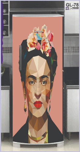Adesivo P/envelopar Geladeira Freezer Retrô Frida Kahlo Novo