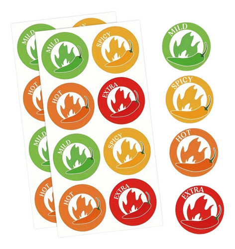 80pcs Adesivos Apimentados Com Rótulos De Comida Picante