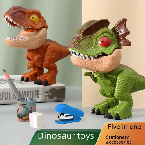 X Juego De Rotuladores Y Papel Con Forma De Dinosaurio, 2