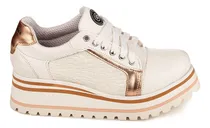 Comprar Zapatillas Con Taco Y Plataforma. Blancas Zapatillas