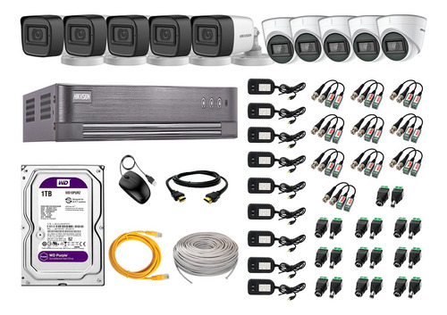 Kit 10 Cámaras Seguridad Audio Incorporado Full Hd Hikvision