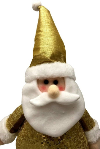 Boneco Papai Noel Em Pé Dourado Gold Luxo Decoração Natal