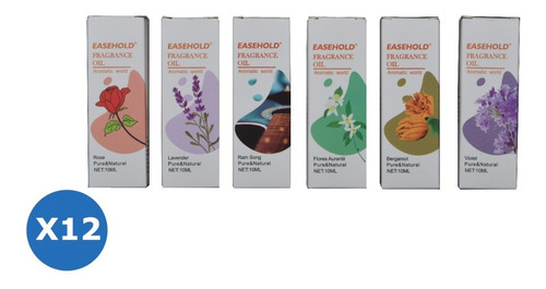 Pack 12 Aceites Esenciales Aromaterapia Humidificador