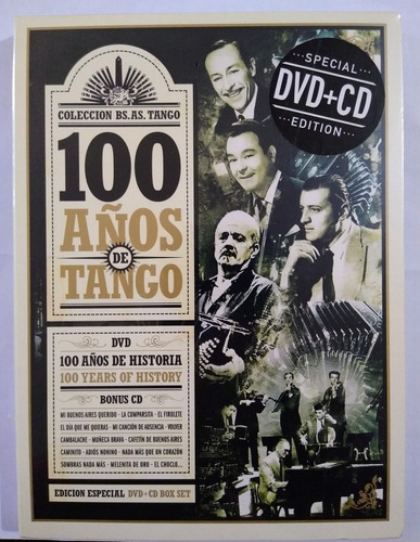 Tango Cd + Dvd 100 Años De Tango Grandes Temas E Intérpretes