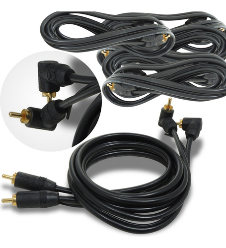 20 Cabo Rca Technoise 1 Metro Série 100 Pro Conector L Preto