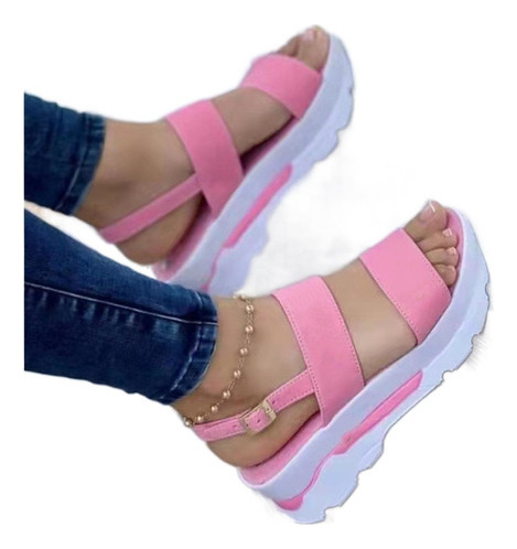 Sandalias Cuña Plataforma De Mujer De Talla Grande Verano