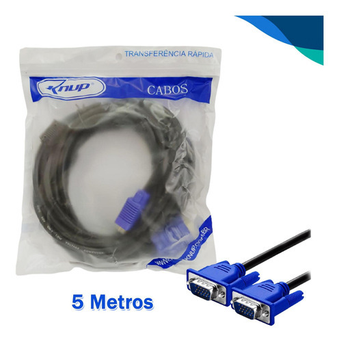 Cabo Vga Para Vga 5 Metros Com Filtro Knup Kp-5002-5m