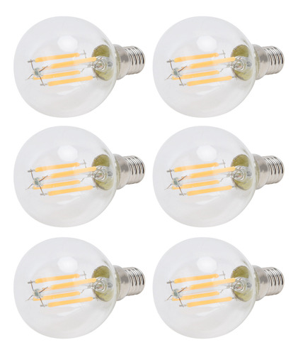 Bombilla G45, 6 Unidades, E12, Led Globe S, 4 W, Filamento V