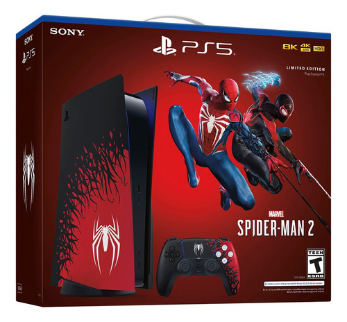 Consola Ps5 Sony 16gb 825gb Spider-man 2 Latentación Color Negro/rojo