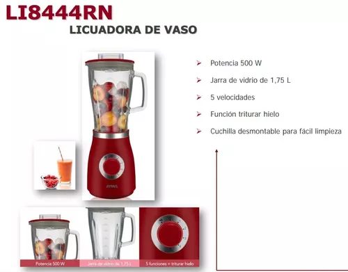 Atma - Licuadora de vaso Jarra de Vidrio Atma 1.75 Lt 500W