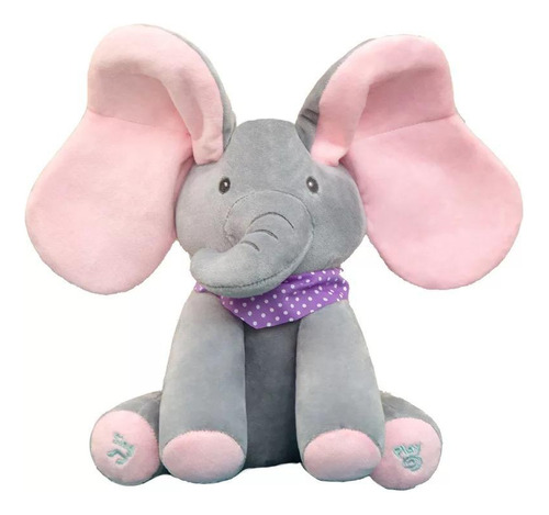 Elefante Musical De Apego Peek A Boo Rosa