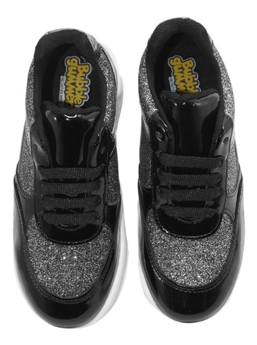 Tenis Running Niña Moda Bubble Gummers Madonna Negro 15-21